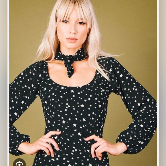 Valfre Star Mini dress with long gathered sleeves, NWT - Picture 2 of 4